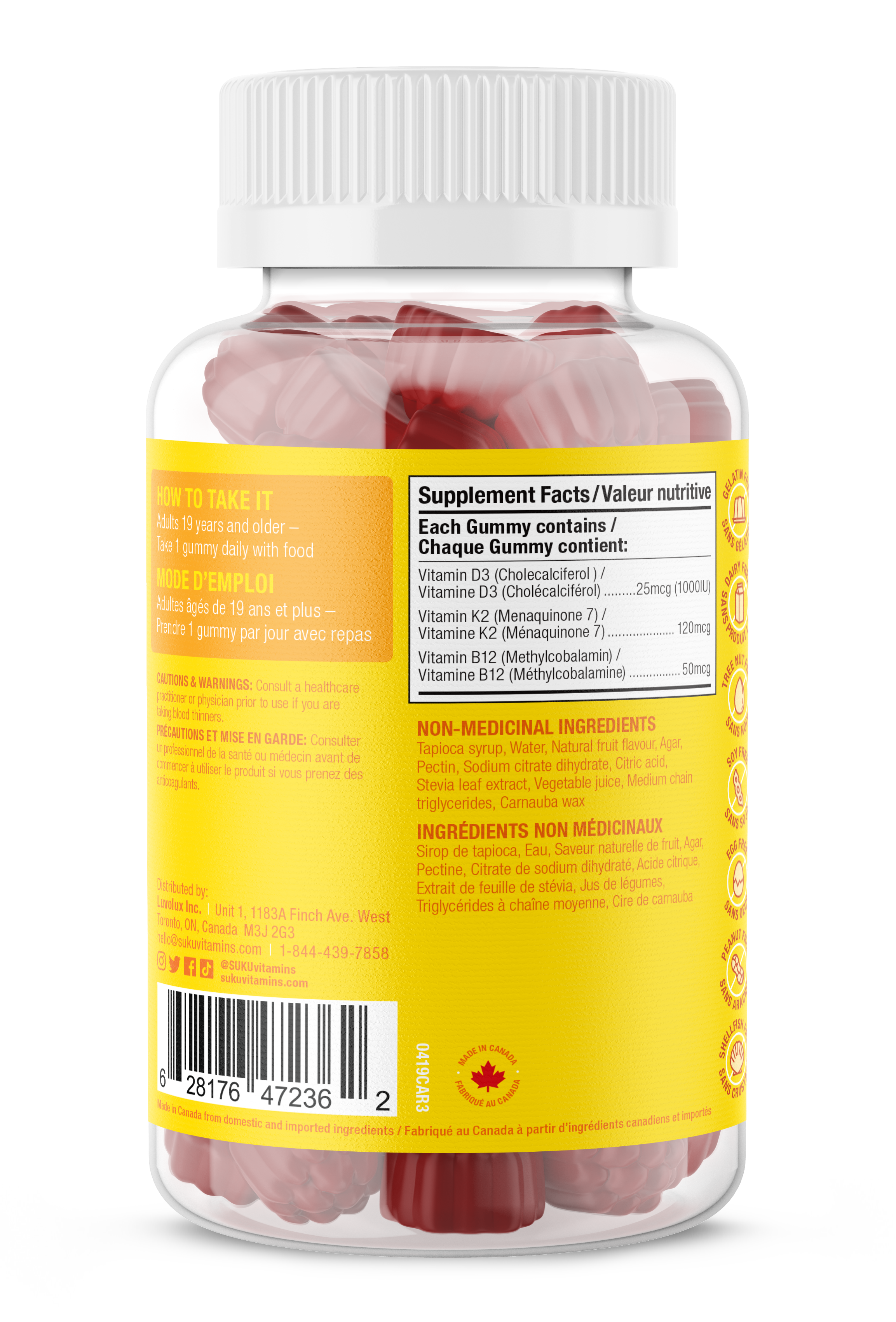 Vitamin D3 + K2 + B12